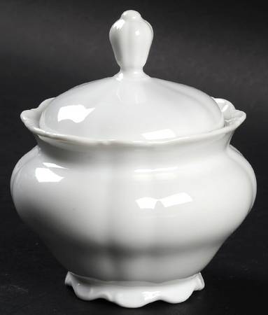Theresia White Sugar Bowl & Lid