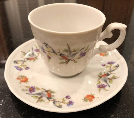 Vienna Birds Footed Cup & Saucer Set
