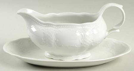 Vienna White Gravy Boat & Underplate