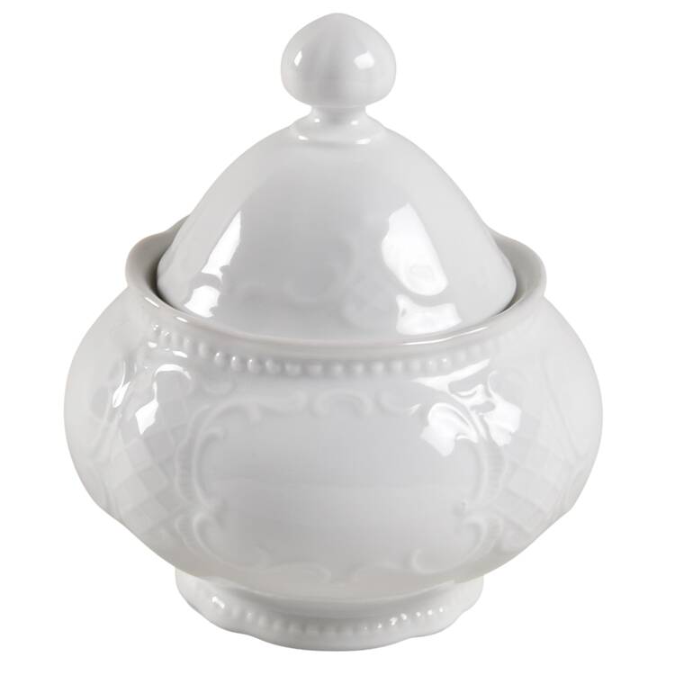 Vienna White Sugar Bowl & Lid