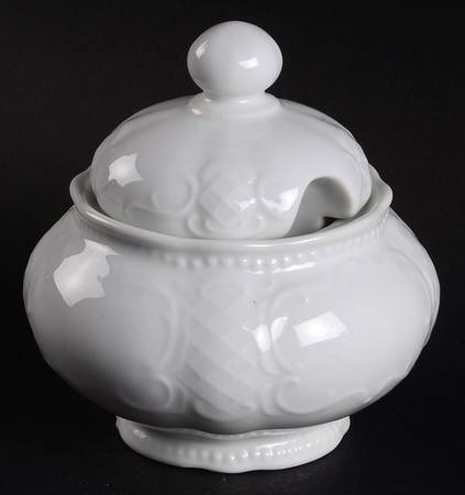 Vienna White Sugar Bowl & Lid