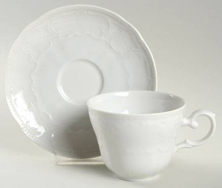 Vienna White Footed Cup & Saucer Set