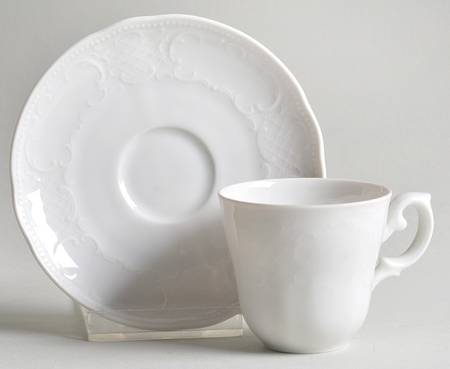Vienna White Flat Demitasse Cup & Saucer Set