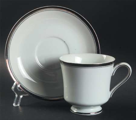Tudor Black Footed Cup & Saucer Set