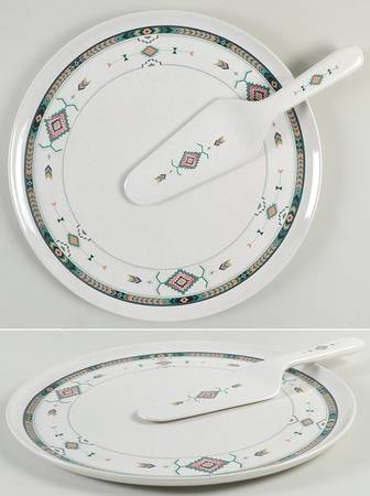 Adirondack Cake Plate & Solid Ceramic Server Set (Boxed)