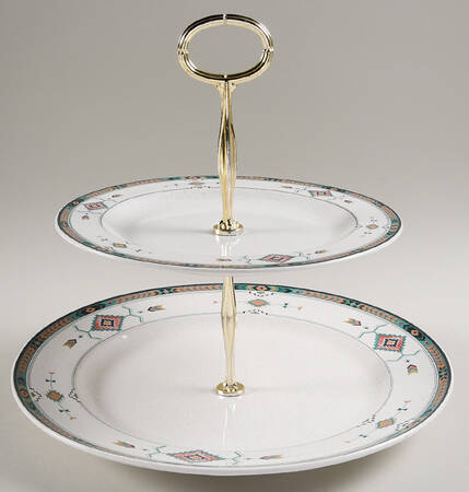 Adirondack 6 5/8"-10"  2 Tiered Serving Tray (Dp, Sp) HC
