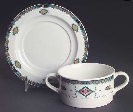 Adirondack Flat Cream Soup Bowl & Saucer Set