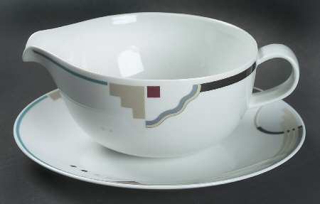 Attitudes Round Gravy Boat & Bread and Butter Stand