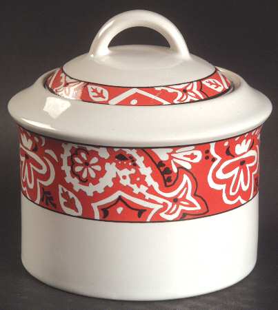 Bandana Red Sugar Bowl & Lid