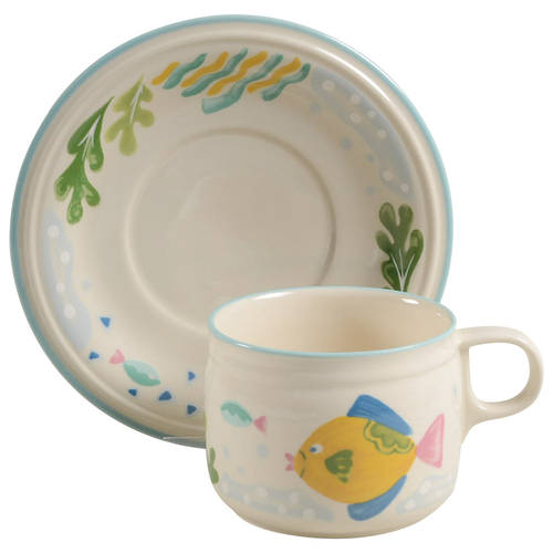 Barrier Reef Flat Cup & Saucer Set