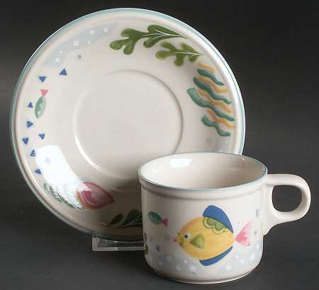 Barrier Reef Flat Cup & Saucer Set