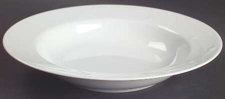 Bamboo White Large Rim Soup Bowl