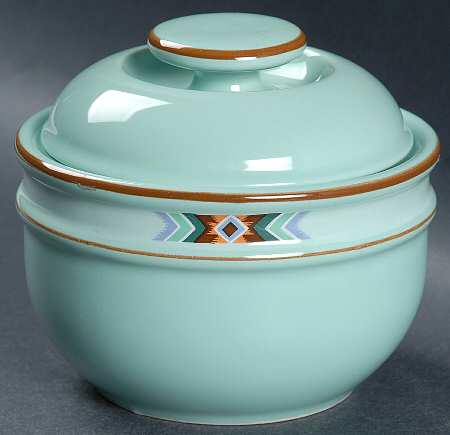 Big Prairie Green Sugar Bowl & Lid