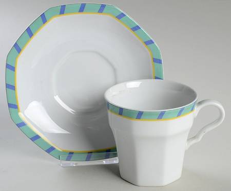 Blue Lights Flat Cup & Saucer Set by Studio Nova