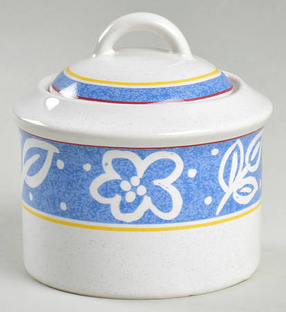 Block Print Sugar Bowl & Lid