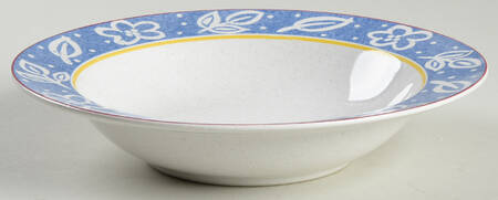 Block Print Rim Soup Bowl