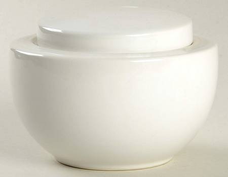 Bon Appetit White Sugar Bowl & Lid