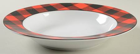 Buffalo Plaid Red Large Rim Soup Bowl
