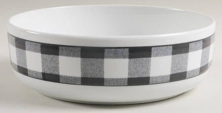 Buffalo Plaid Black and White 9" Round Vegetable Bowl
