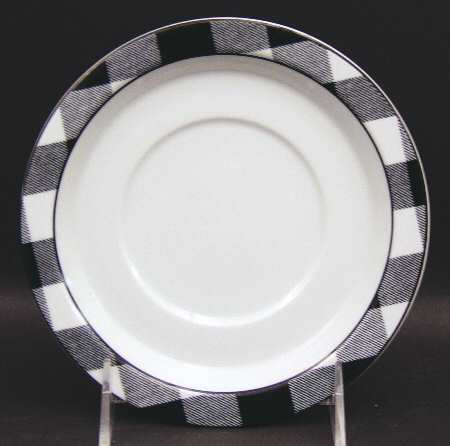 Buffalo Plaid Black and White Saucer