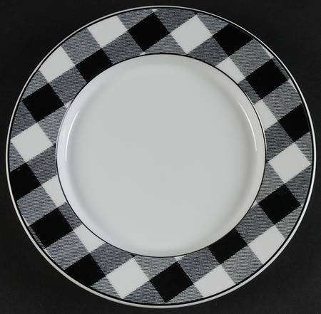 Buffalo Plaid Black and White Salad Plate