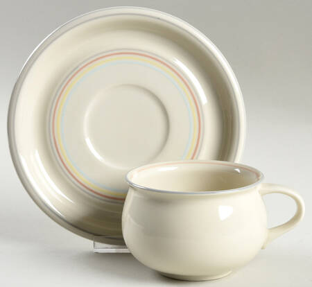 Candy Stripe Flat Cup & Saucer Set