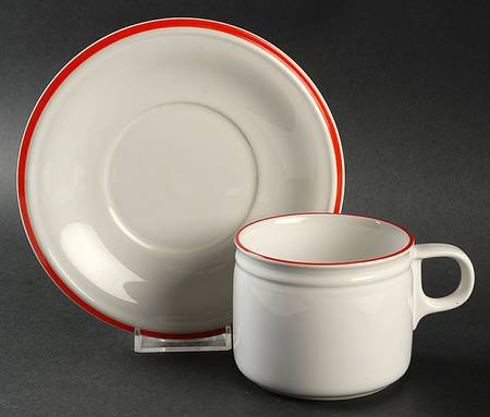 Chromatics Red Flat Cup & Saucer Set