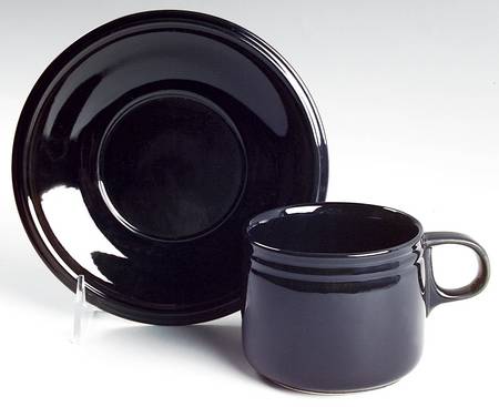 Classic Ebony Flat Cup & Saucer Set