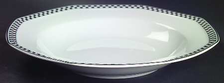 Country Cafe Black Large Rim Soup Bowl