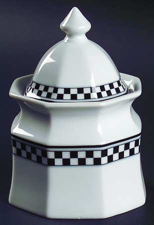 Country Cafe Black Sugar Bowl & Lid