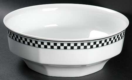 Country Cafe Black 8" Round Vegetable Bowl