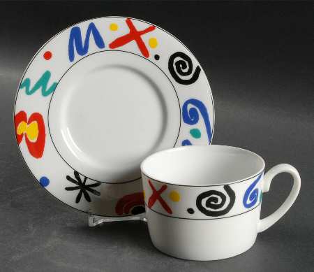 Color Mural Flat Cup & Saucer Set