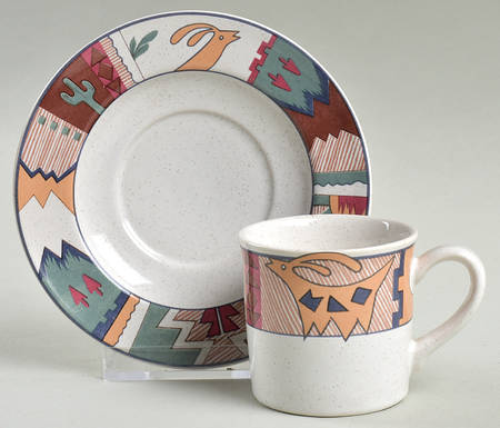 Deer Run Flat Demitasse Cup & Saucer Set