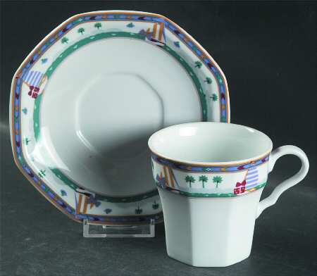 Emerald Coast Flat Cup & Saucer Set
