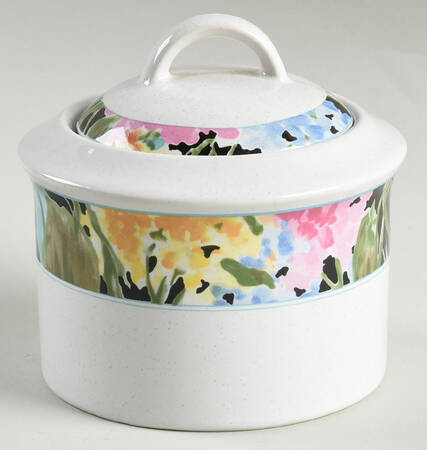 Floral Image Sugar Bowl & Lid