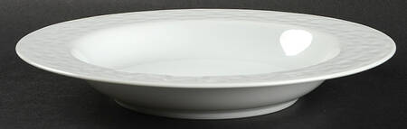 French Basket White Large Rim Soup Bowl