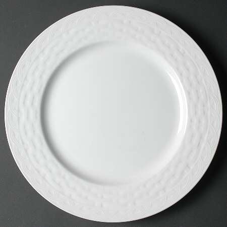 French Basket White 12" Chop Plate (Round Platter)