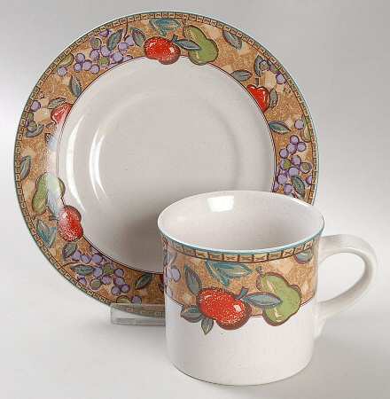 Fruit Circle Flat Cup & Saucer Set