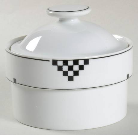 Herald Square Black Sugar Bowl & Lid