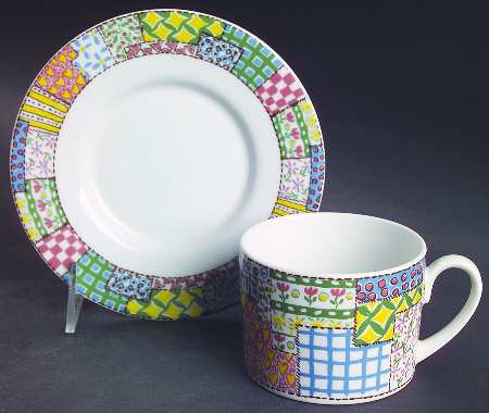 Homespun Flat Cup & Saucer Set