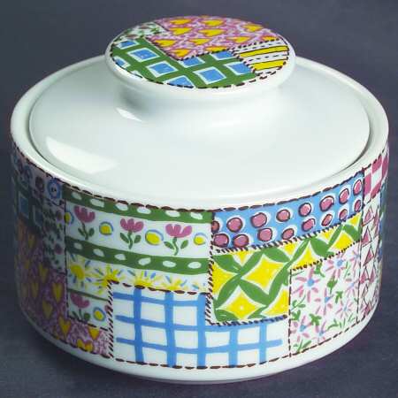 Homespun Sugar Bowl & Lid