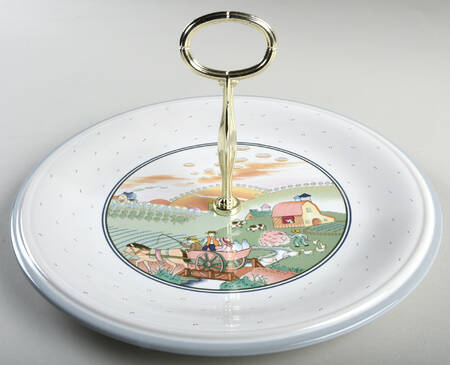 Homecoming Round Serving Plate with Center Handle (Dp) Hc