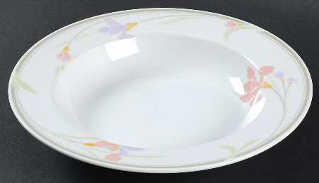 Iris Mist Large Rim Soup Bowl