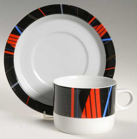 Jazz Black Flat Cup & Saucer Set