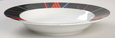 Jazz Black Large Rim Soup Bowl