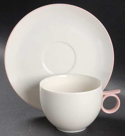 Jazz Pink Flat Cup & Saucer Set