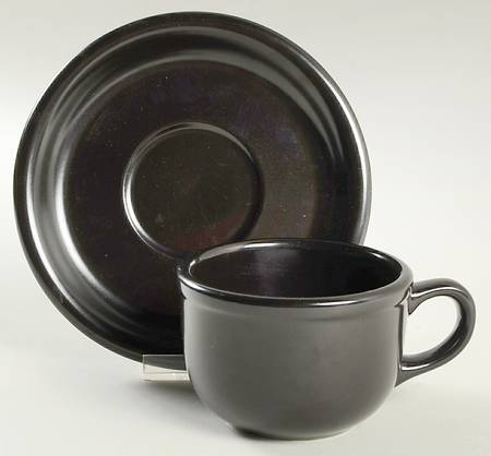 Midnight Flat Cup & Saucer Set