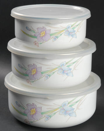 Gabriele (New Gabriele) 3 Metal Bowls & Plastic Lids(5 7/8",6 5/8",7 1/2")