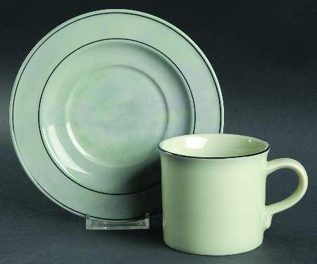 Neopolitan Jade Flat Cup & Saucer Set