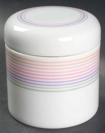 Pastel Stripes Sugar Bowl & Lid
